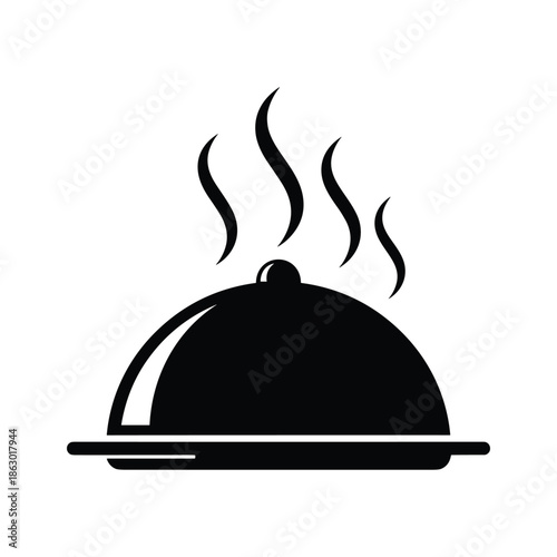 Steaming hot food under cloche