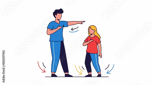 Man teaching woman sign language in modern educational setting