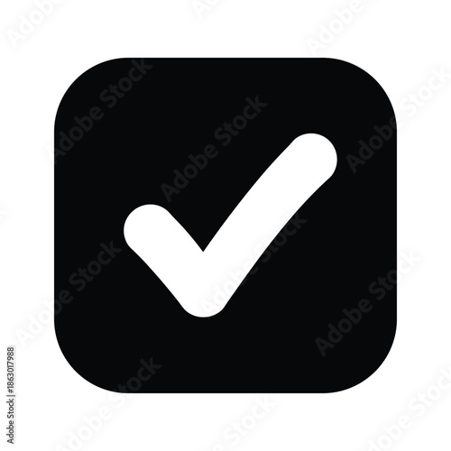Black square icon with white checkmark