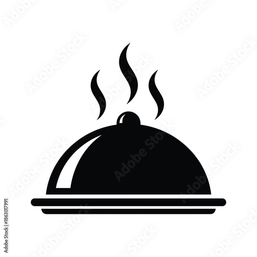 Hot food served under dome cloche