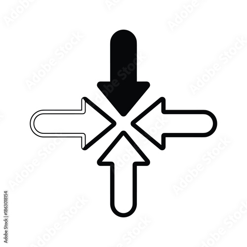 Directional arrows indicating multiple paths