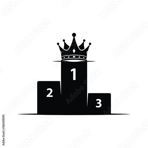 Champion podium with crown representing first place winner