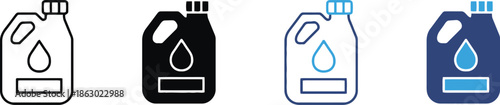Liquid container icon showing jerrycan and drop of liquid