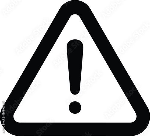 Warning sign with exclamation mark indicating caution or alert.