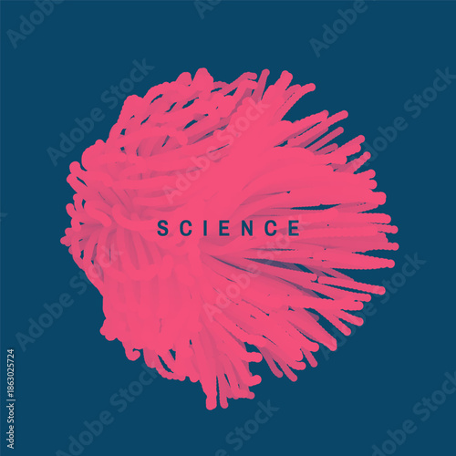 3d design element. Scientific illustration. Vector for brochure, poster, cover, card, presentation, flyer or banner.