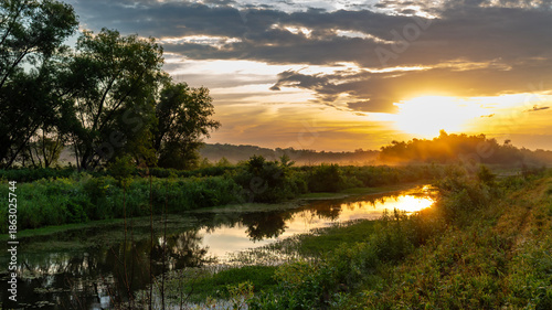 Dawn at the Marais Temps Clair Conservation Area in St. Charles, Missouri USA