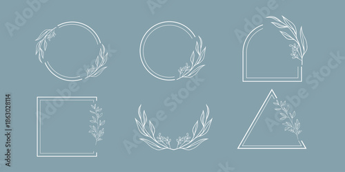 A collection of minimalist floral element designs