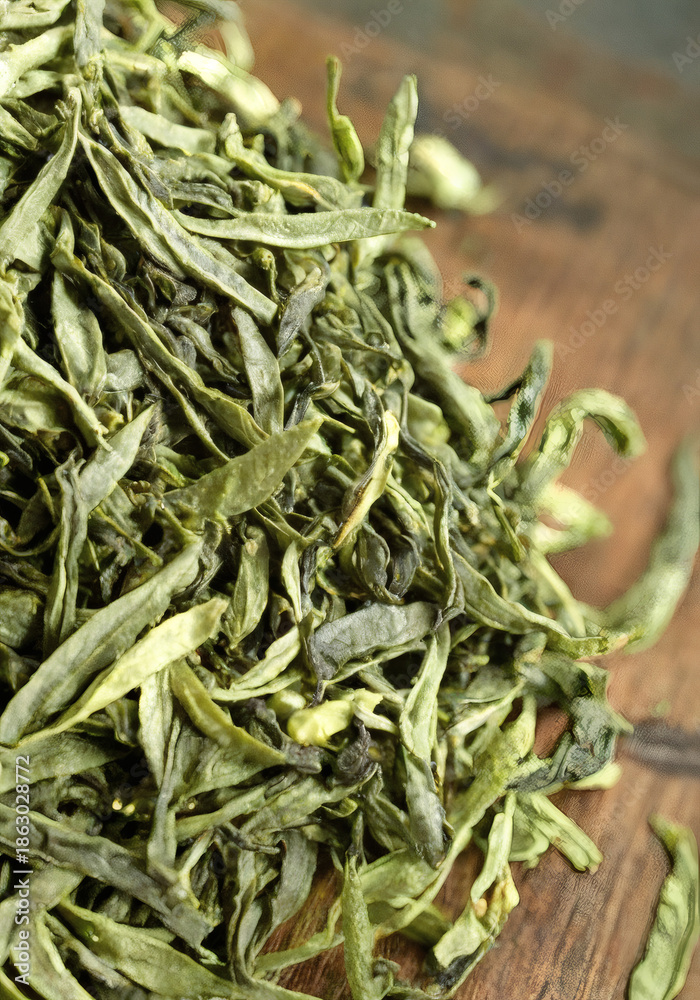 Fototapeta premium Dried Green Tea Leaves 