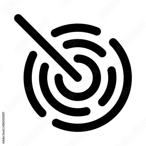 Radar Modern Line Icon. Professional minimal vector symbol representing detection scanning tracking and monitoring systems.