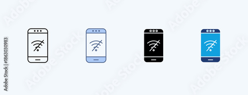 Wifi Off Multiple Icon Illustration Vector