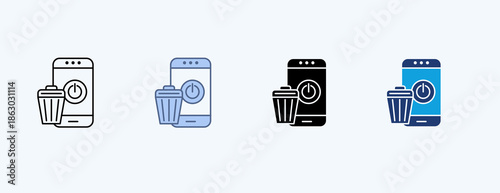 Phone Off Multiple Icon Illustration Vector