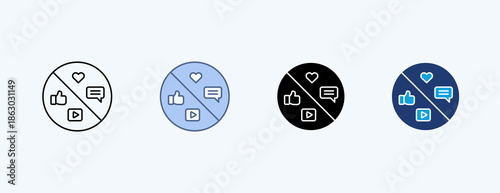 Digital Detox Multiple Icon Illustration Vector