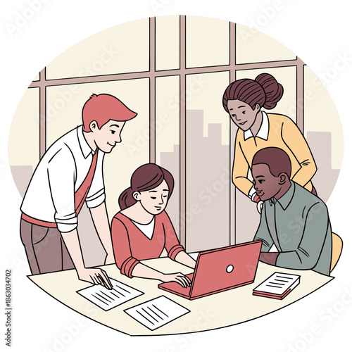 two business people working in a office