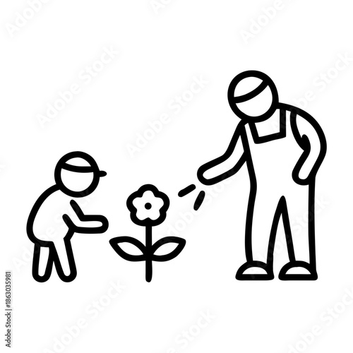 vector half body of a grandmother holding a cup coffee
baby girl,Happy grandfather and grandson in overalls gardening, the boy waters flowers while the man watches.
