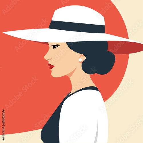  illustration Girl in a hat
