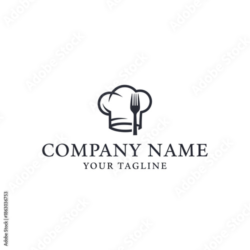 Chef Hat and Fork Logo Design for Culinary Business.