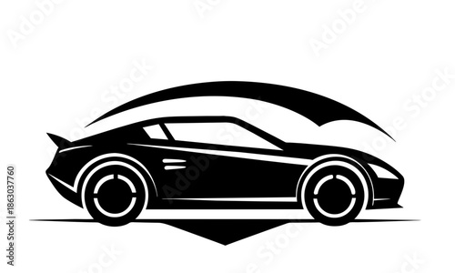  Modern Sports Car Silhouette with Arched Roof Line