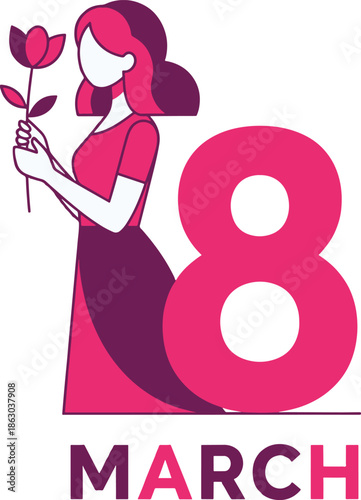International Women’s Day March 8 concept flat vector