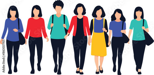 Modern women walking together representing empowerment