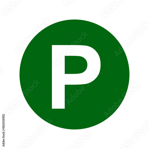 緑の丸に白いPが描かれたパーキングとポイントを示す多用途アイコン