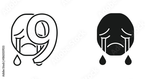 Crying emoji faces showing sadness and distress