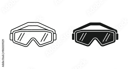 Pair of goggles with different lens shades