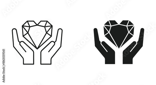 Holding a diamond in hands