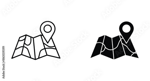 Map navigation with location pin icon