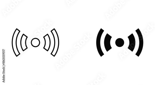 Simple iconic representation of sound or signal emission