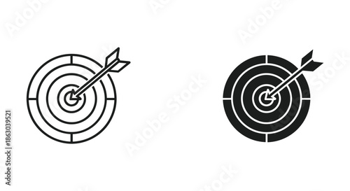 Target with arrow hitting the bullseye illustration