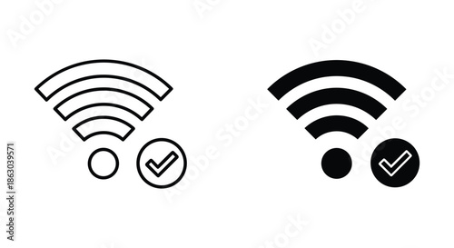 Wifi signal strength indicated by check mark