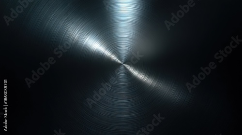 Dark gunmetal metallic background with circular brushed pattern and subtle central highlight for tech, industrial or corporate design