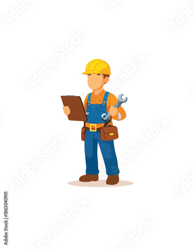 construction worker holding a clipboard