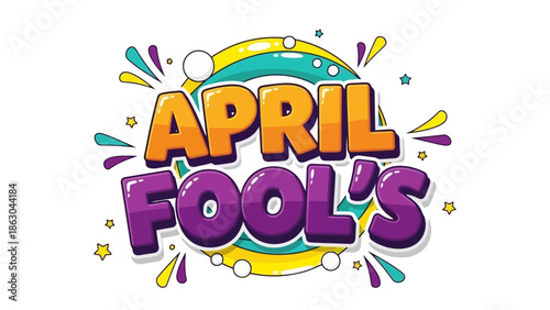 Celebrate April Fool's Day with this vibrant vector illustration, featuring bold lettering
