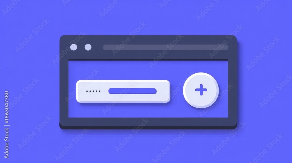 Fototapeta premium Browser window with Add button