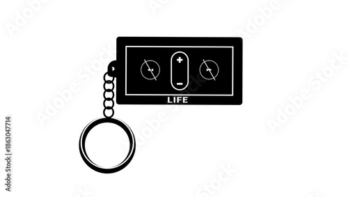 life inscription , black isolated silhouette