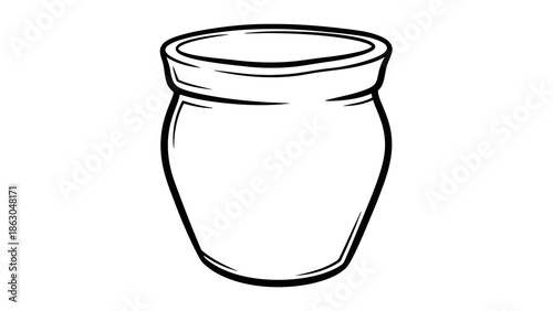 Simple black and white drawing of a jar