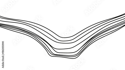 Layered black lines forming a wavy pattern on white background