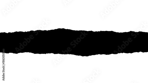 Black torn paper edge on white background