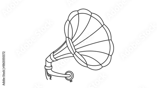 Vintage gramophone illustration on white background