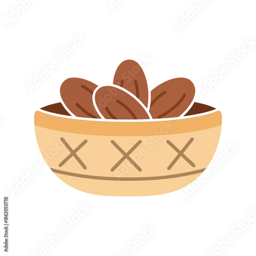 Stylish Vector Bowl with Nuts Ideal for Food Illustrations
