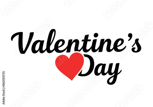 Valentine's day greeting with heart symbol on white background