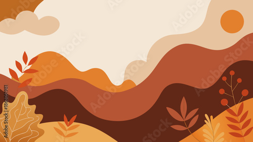 Abstract Autumn Earth Tone Vector Background for Websites