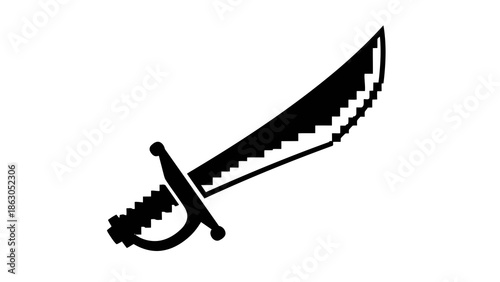 Black dagger silhouette on white background