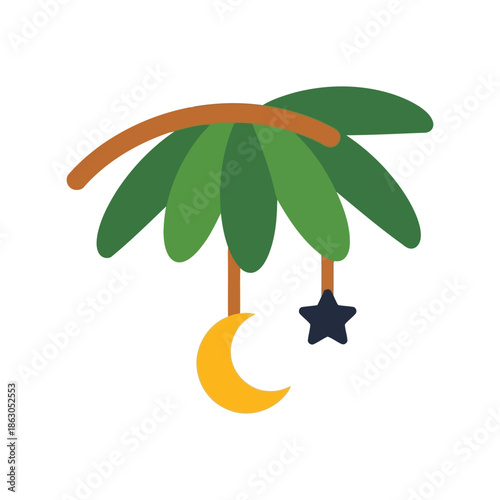 Cute Palm Tree Nursery Mobile Design Vector