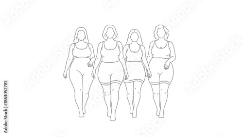 Group of women walking together with confidence and support