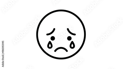 Crying face emoji illustration