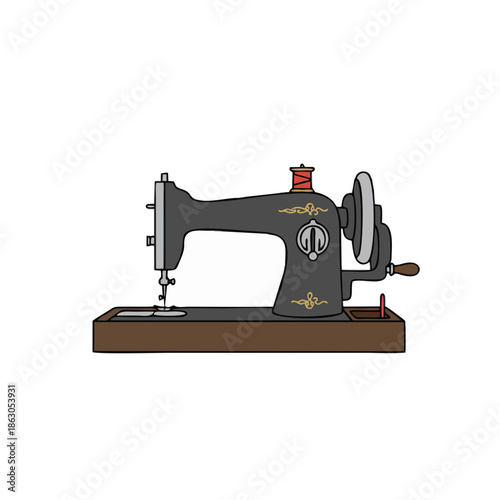 sewing machine isolated on white