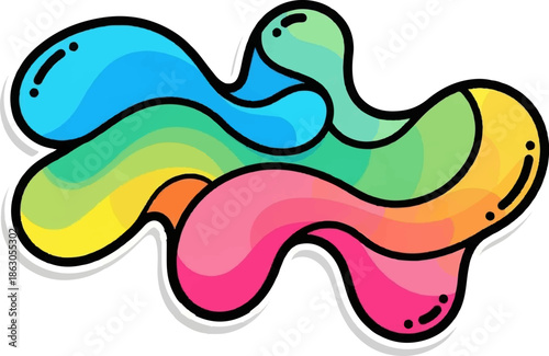 Colorful, fluid abstract shapes with a playful, cartoonish feel