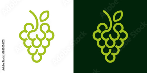 Creative grape logo design template illustration